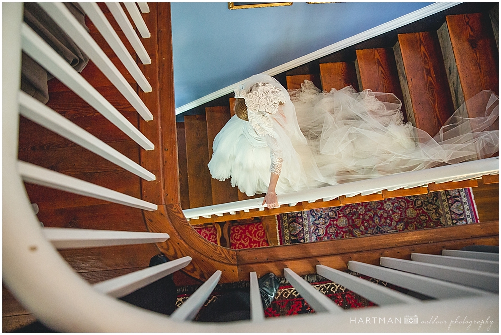 Magnolia Manor Bride on Staircase