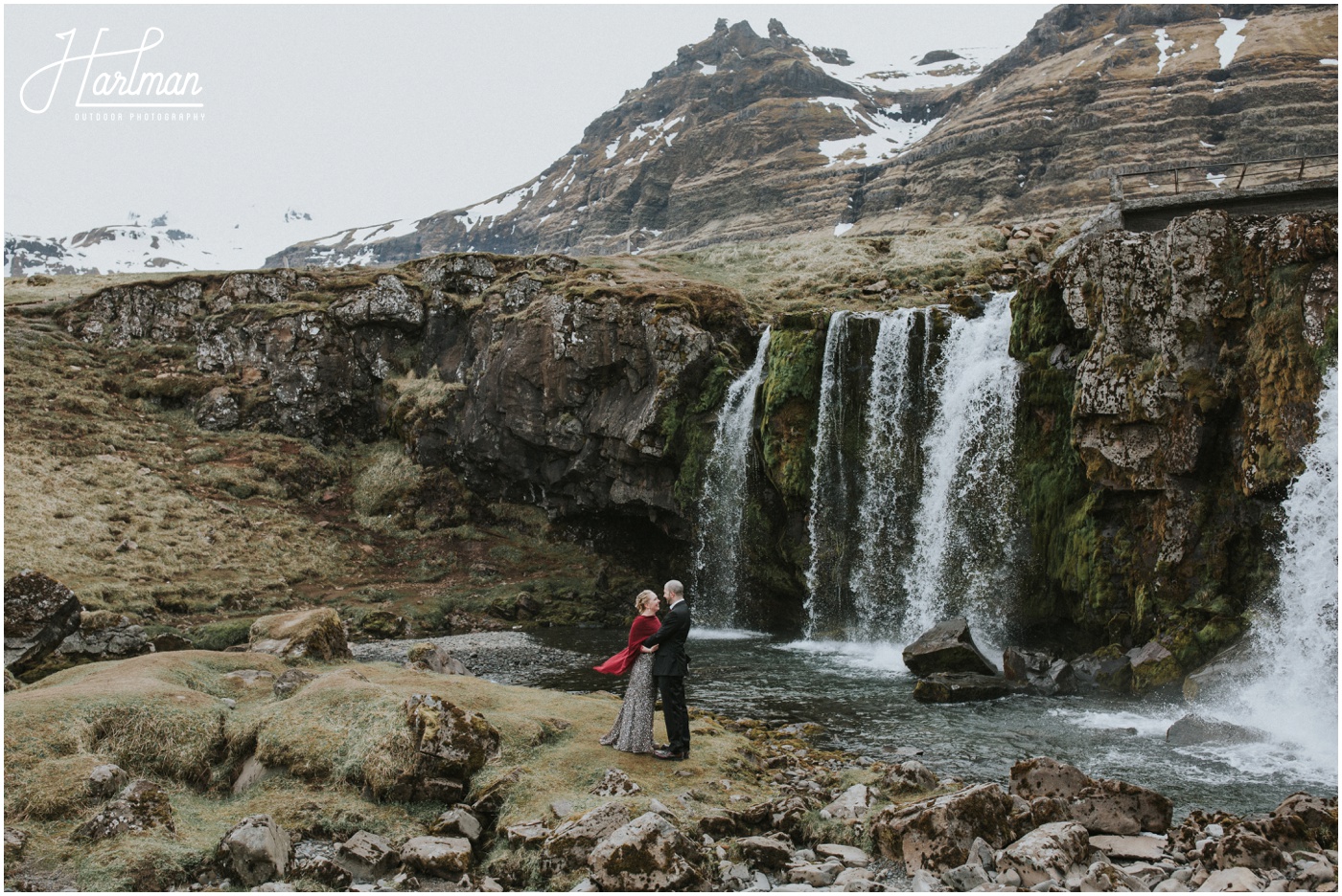 Kirkjufellfoss waterfall wedding Iceland _0056