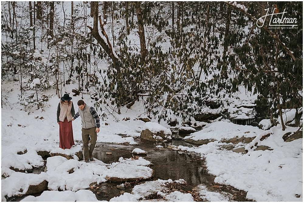 Asheville winter elopement 