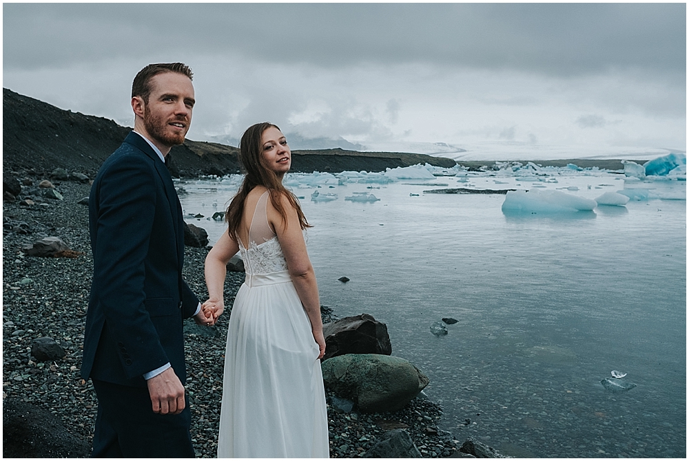 Iceland glacier lagoon wedding 
