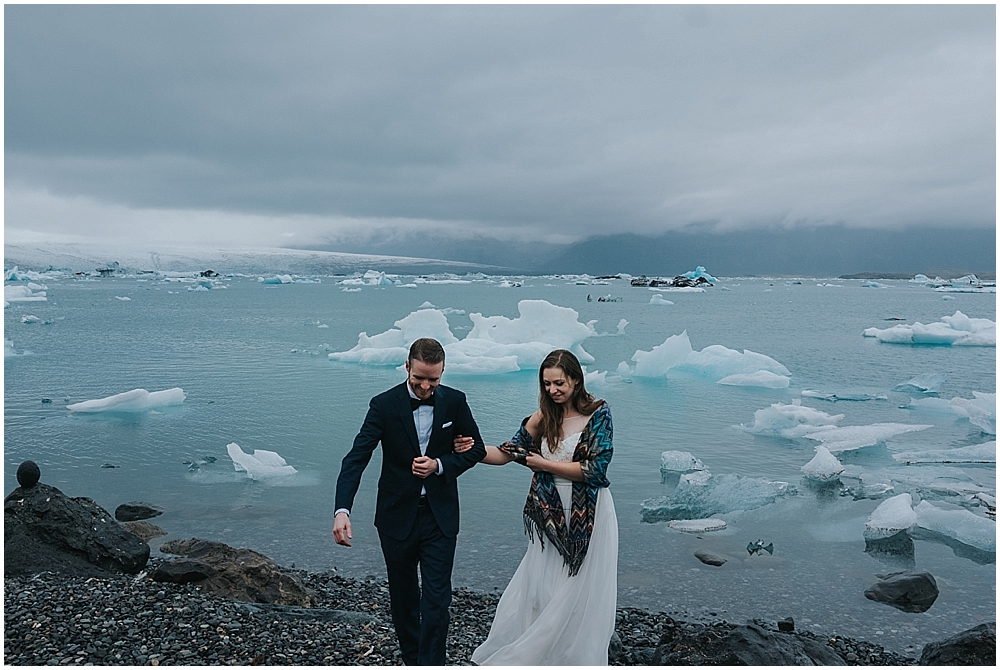 Iceland glacier lagoon elopement 