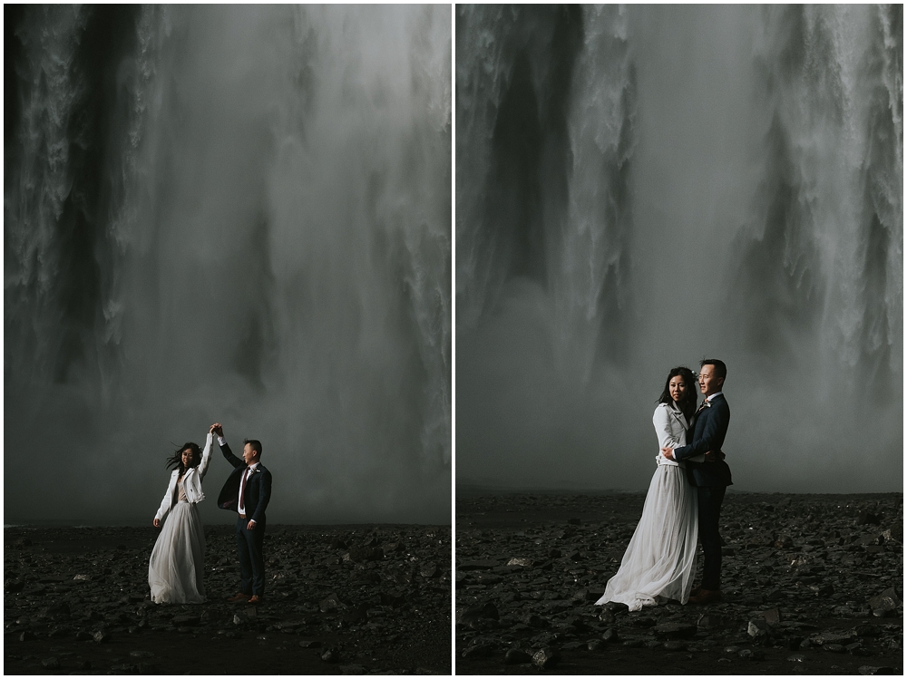 Elopement ceremony at Skogafoss Iceland