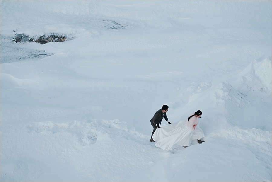 winter adventure elopement