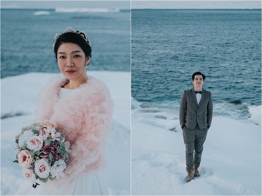 winter themed wedding ceremony 