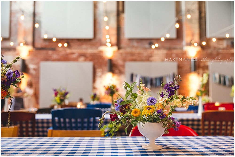 Haw River Ballroom Picnic Wedding Blue White