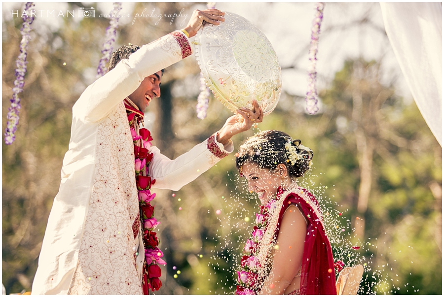 Ram and Belinda Indian Wedding Rice Bride