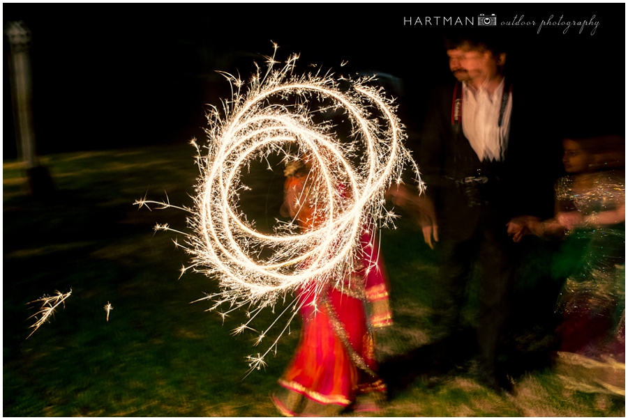 Ram and Belinda Indian Wedding Sparkler Fun