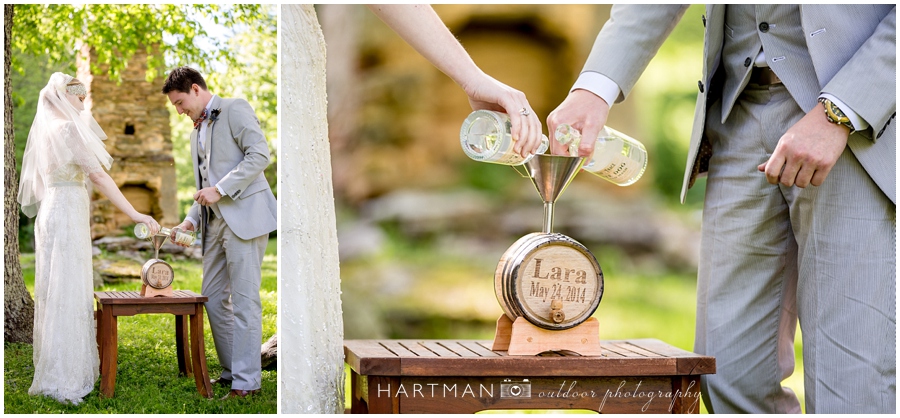 Mountain wedding bourbon ceremony