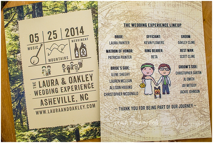 Asheville Mountain Wedding Ceremony Fan Program