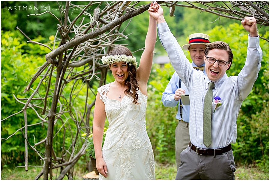 Laura and Oakley Just Married Mountain Wedding