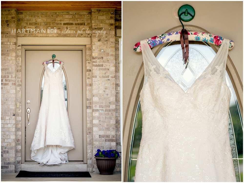 White Wedding Dress with Colorful Hanger