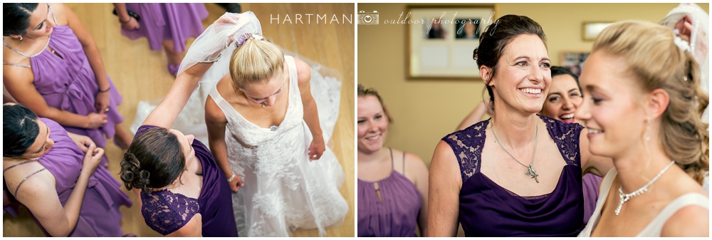 Mother of Bride putting veil on 