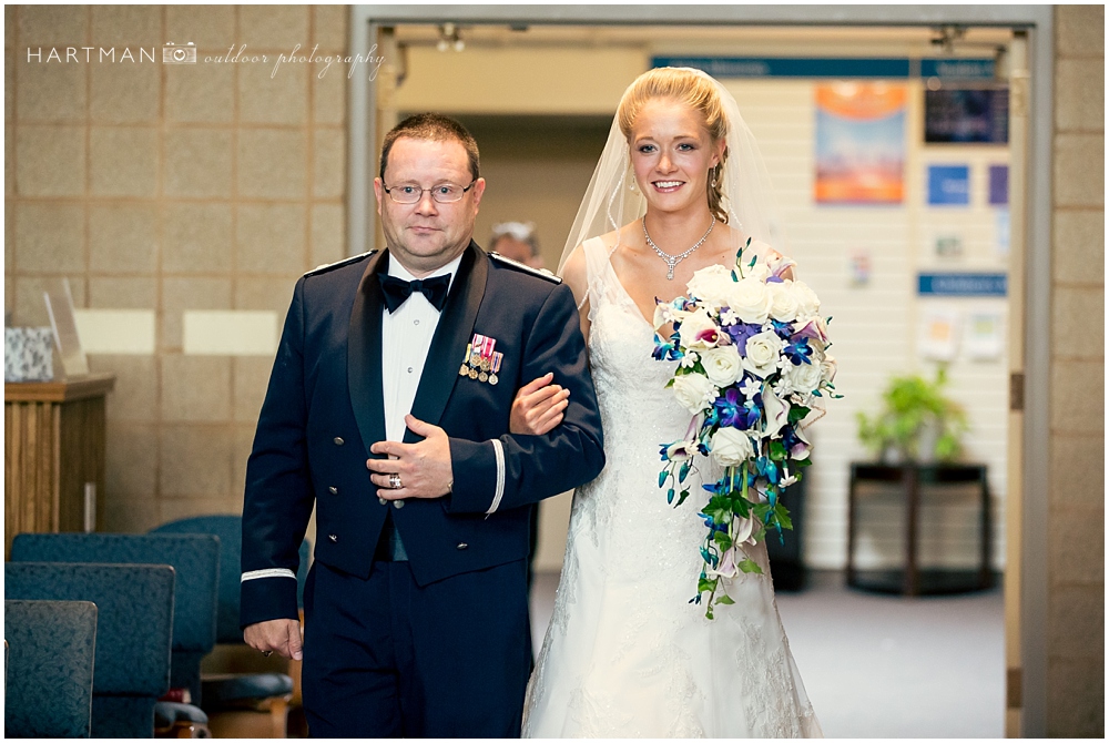 Annette bride coming down aisle with father