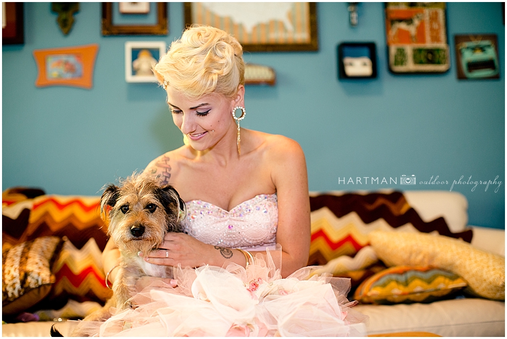 Hipster Bride and Dog