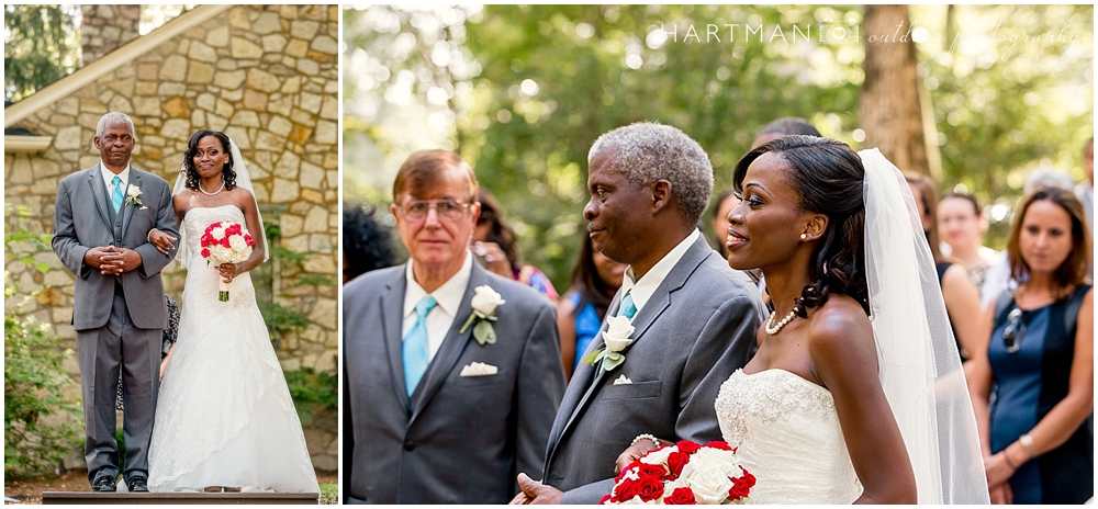 Bride and father at angels cottage Thomasville