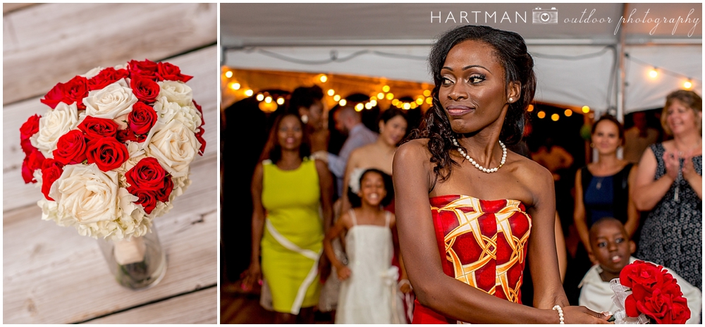 African American Wedding Bouquet Toss