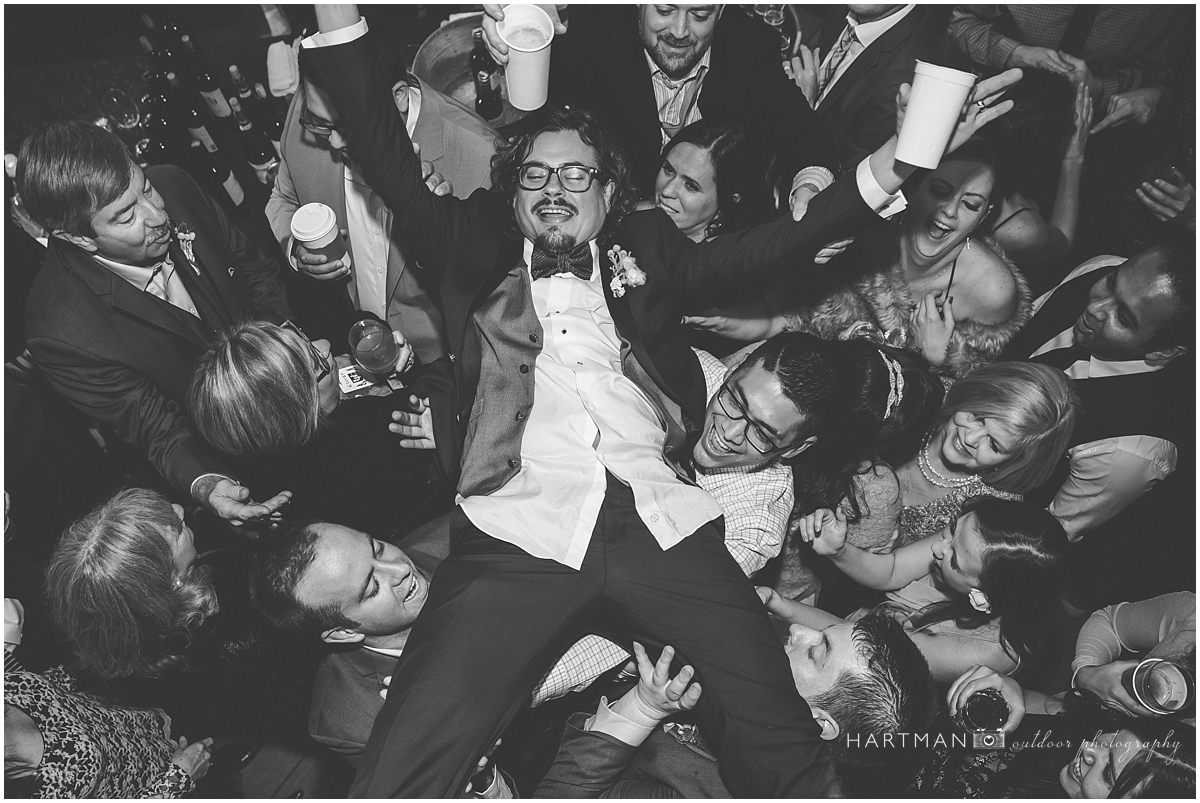 Raleigh Groom Crowdsurfing