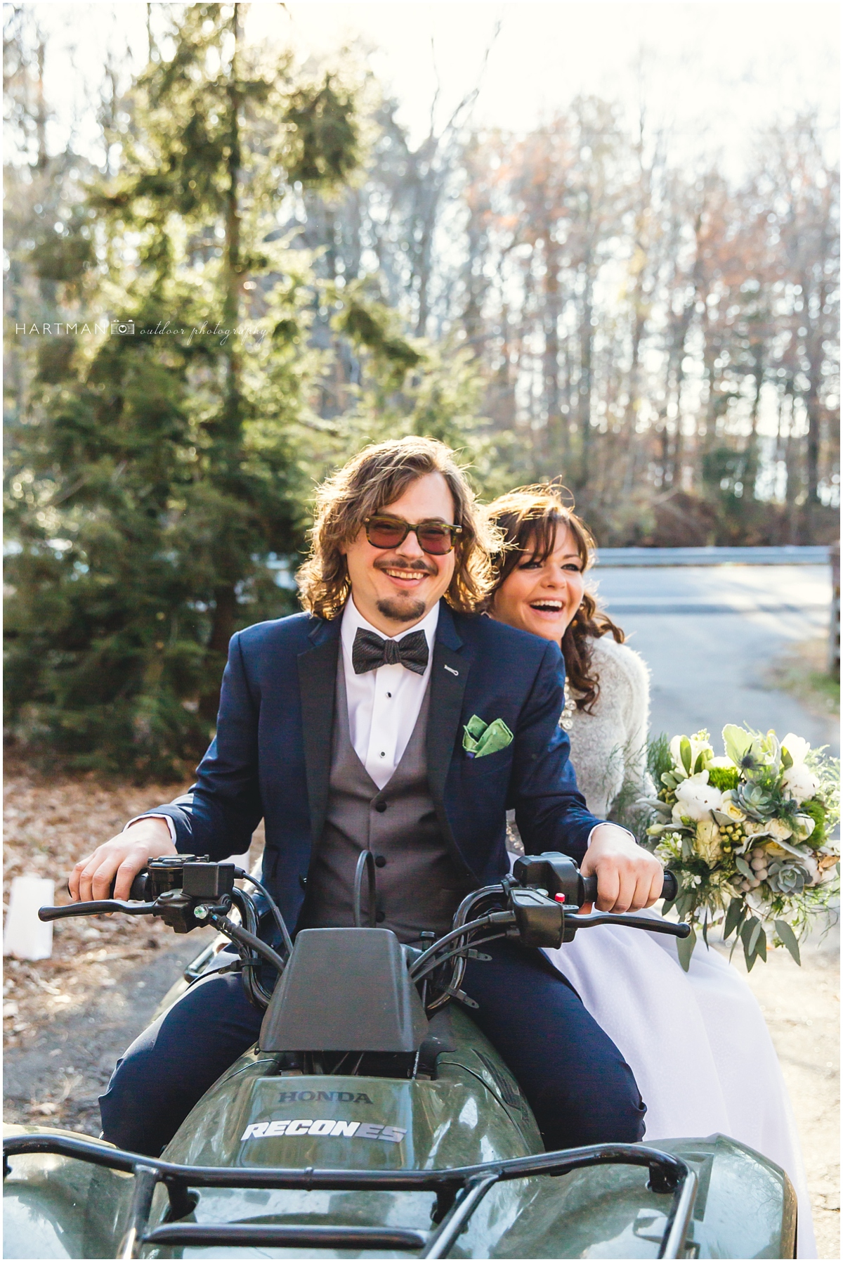 Bride and Groom on ATV