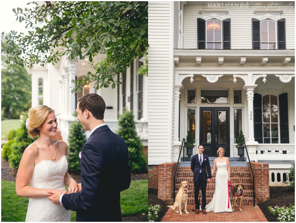 Merrimon Wynne House Couples Session with Dogs