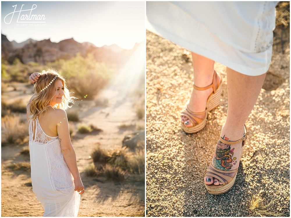 Funky bohemian Joshua Tree elopement