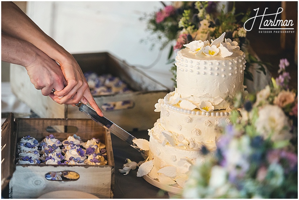 Homemade vintage bohemian wedding cake