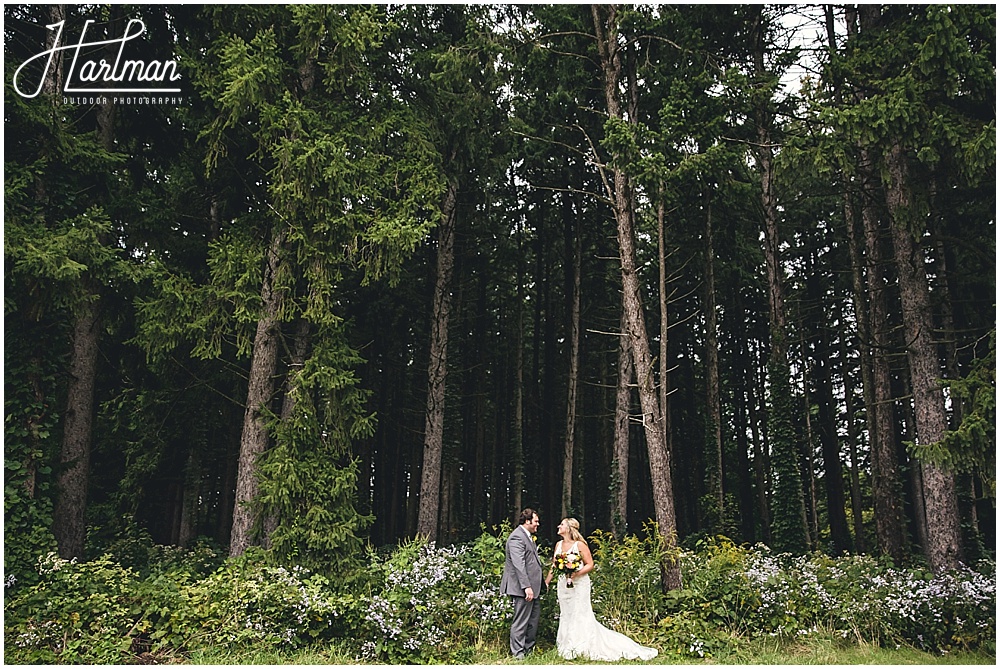 Morton Arboretum Wedding Bride and Groom Newlywed portraits in woods