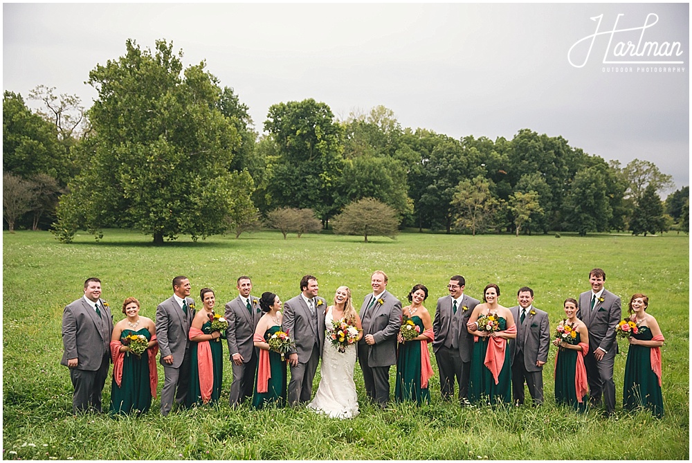 Morton Arboretum Wedding party scenic landscape