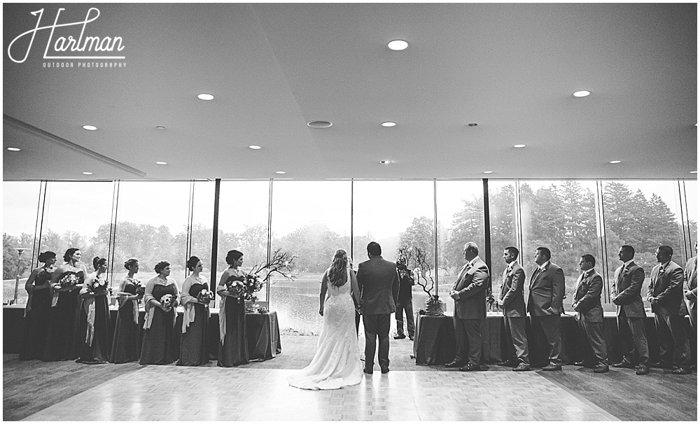 Morton Arboretum Wedding ceremony in Ginko Room