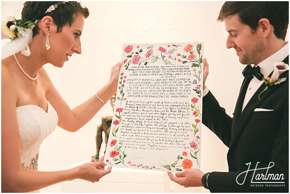 Ketubah signing North Carolina Museum of Art Wedding 0173