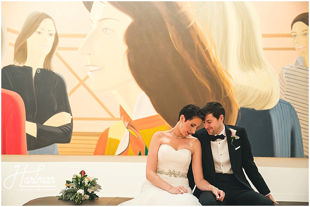 North Carolina Museum of Art Wedding Photos with Paintings 0212