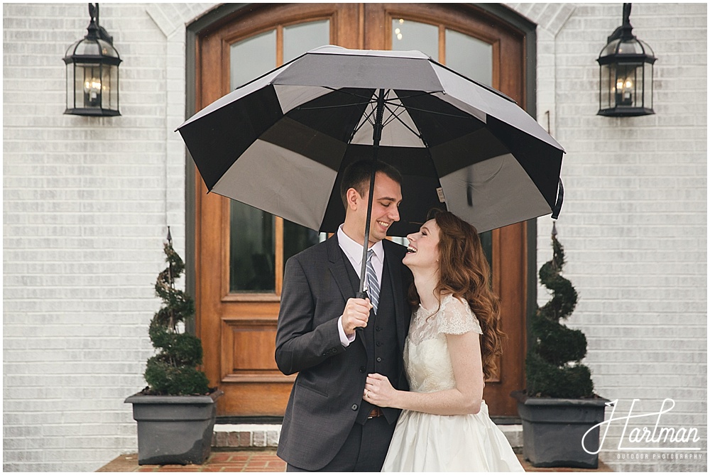 Raleigh Rainy Wedding With Umbrellas