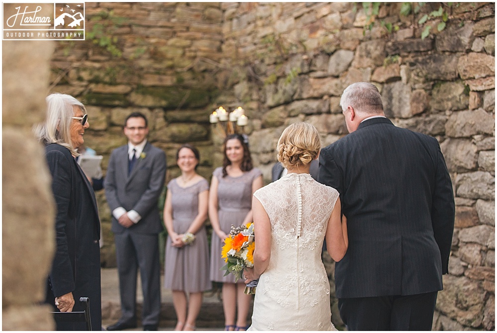 The Mill at Fine Creek Outdoor Ceremony in Ruins