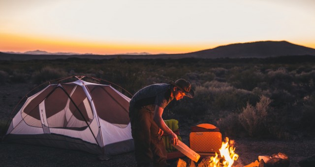 Camping in the Mojave Desert, Nevada