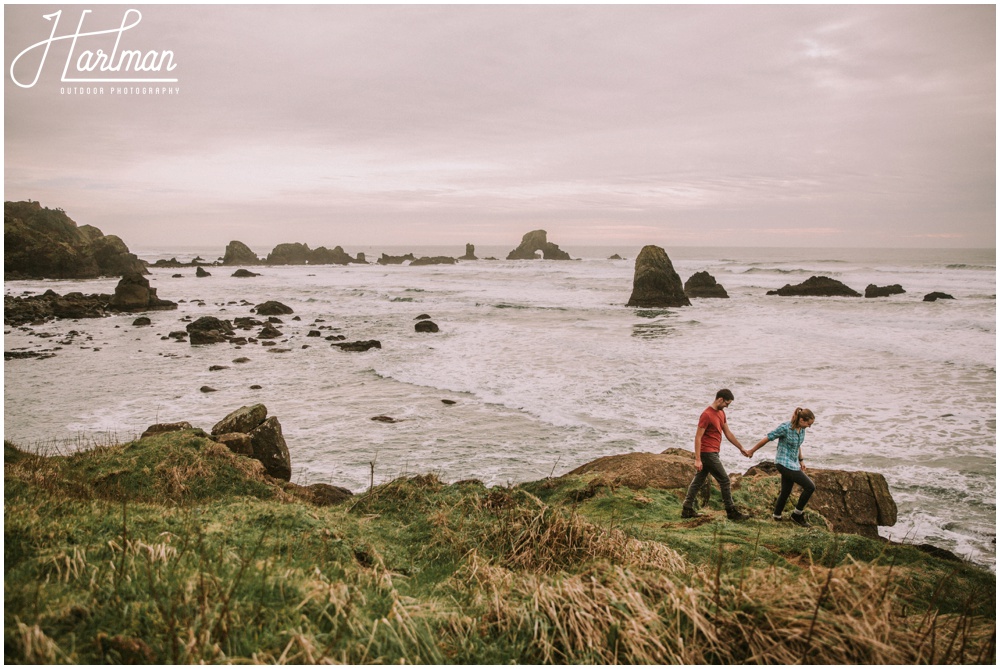 Ecola State Park Elopement Engagement_0001