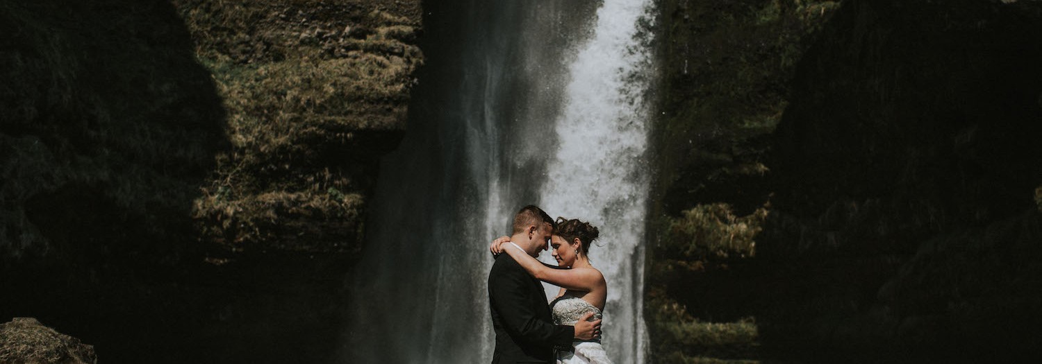Liz and Adam | Iceland Dyrholaey + Waterfall Wedding