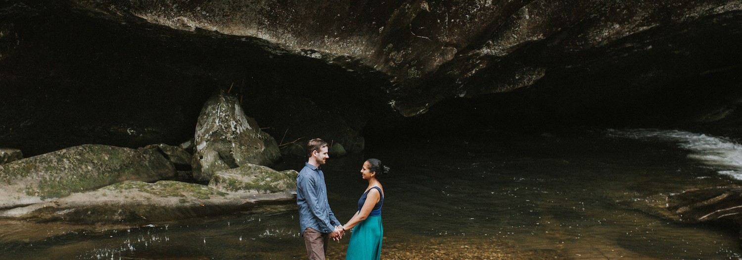 Rob + Tilanthi | Brevard Waterfall Engagement