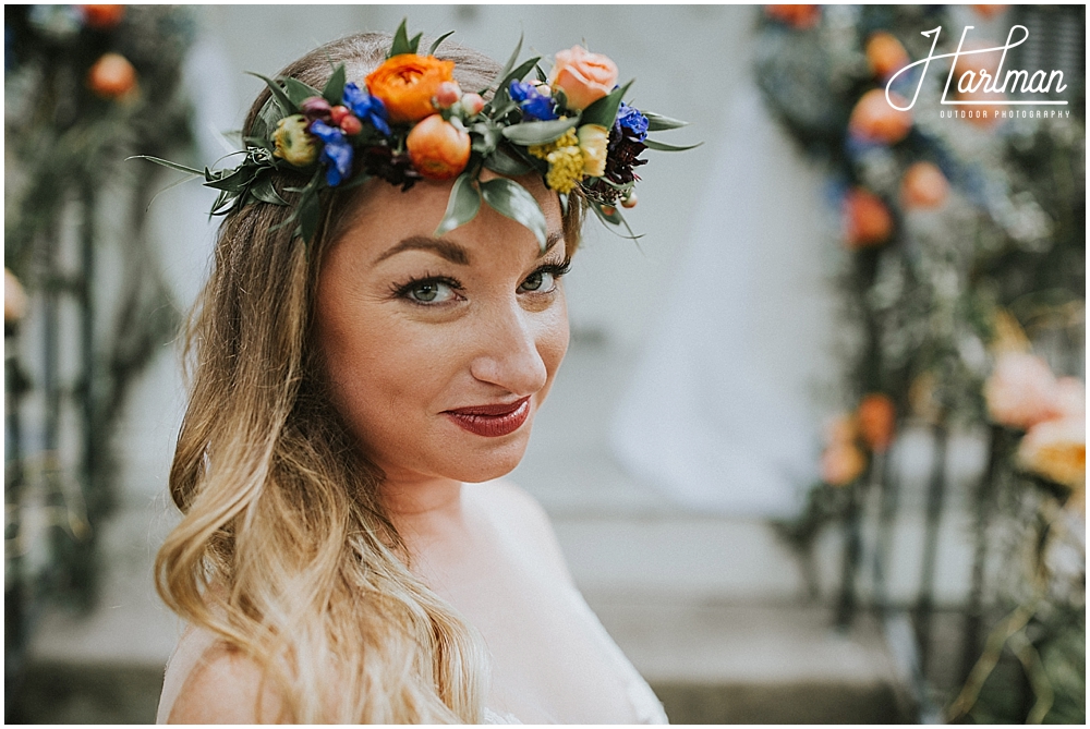 Asheville bridal flower crown 0019