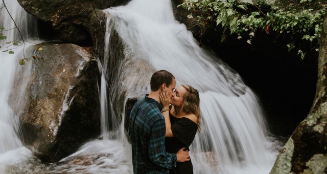 Mitchell + Russ | North Carolina Waterfall Adventure Engagement
