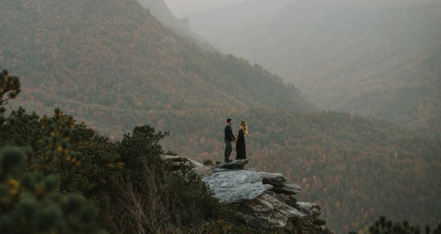 Nicole + Michael | Linville Gorge Mountaintop Engagement Session, Boone, NC
