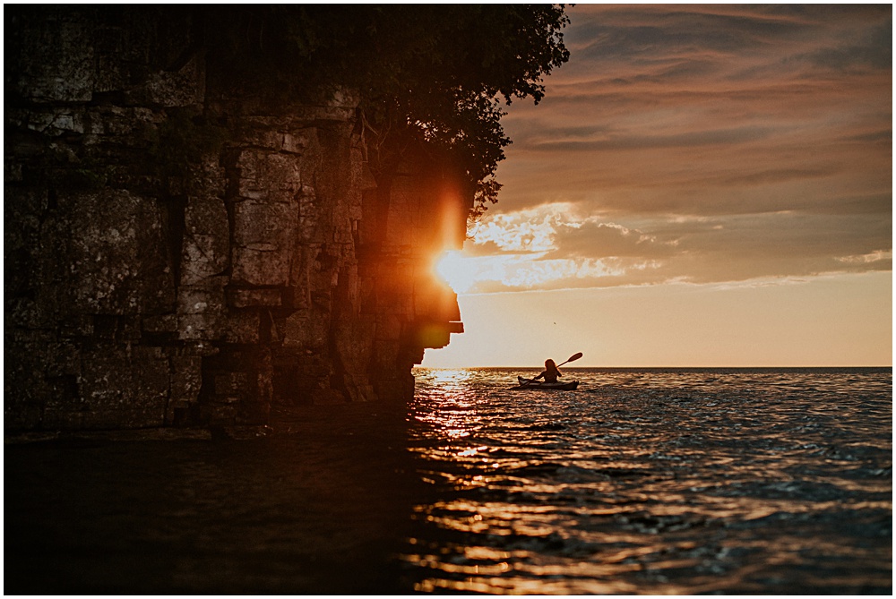 Kayaking at Sunset Fall