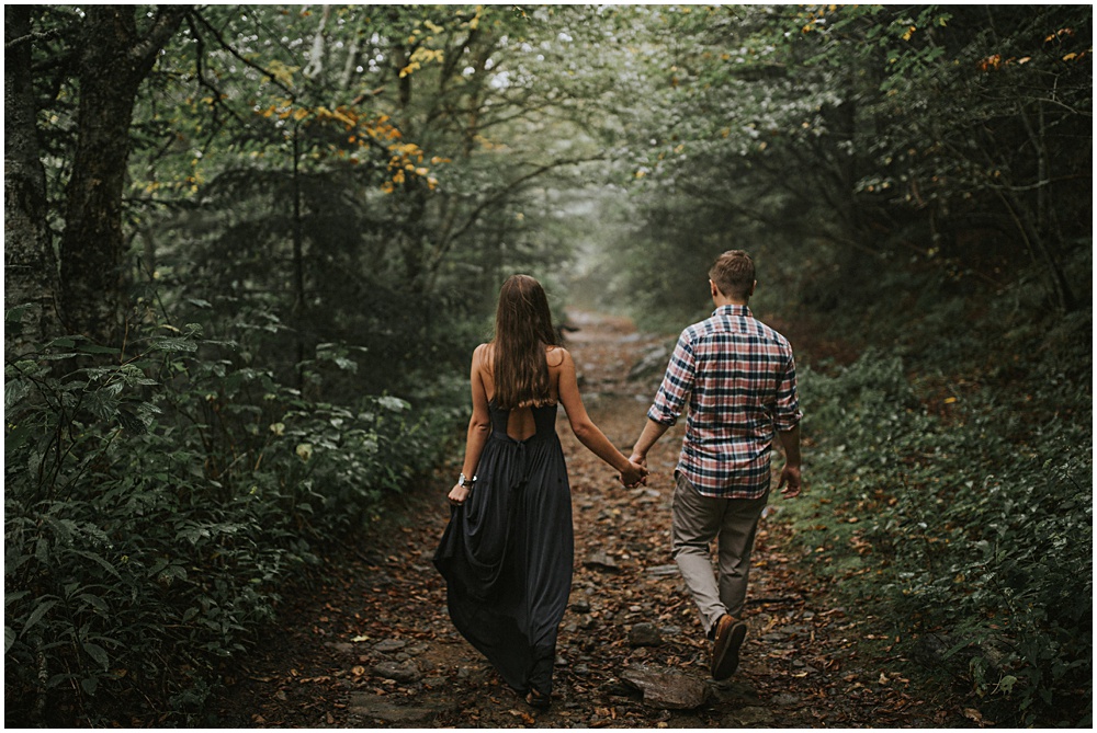 Hiking Engagement Shoot Fall North Carolina