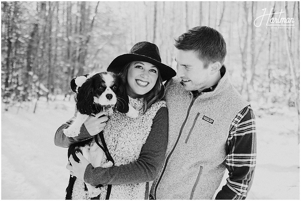 Winter mountain engagement session