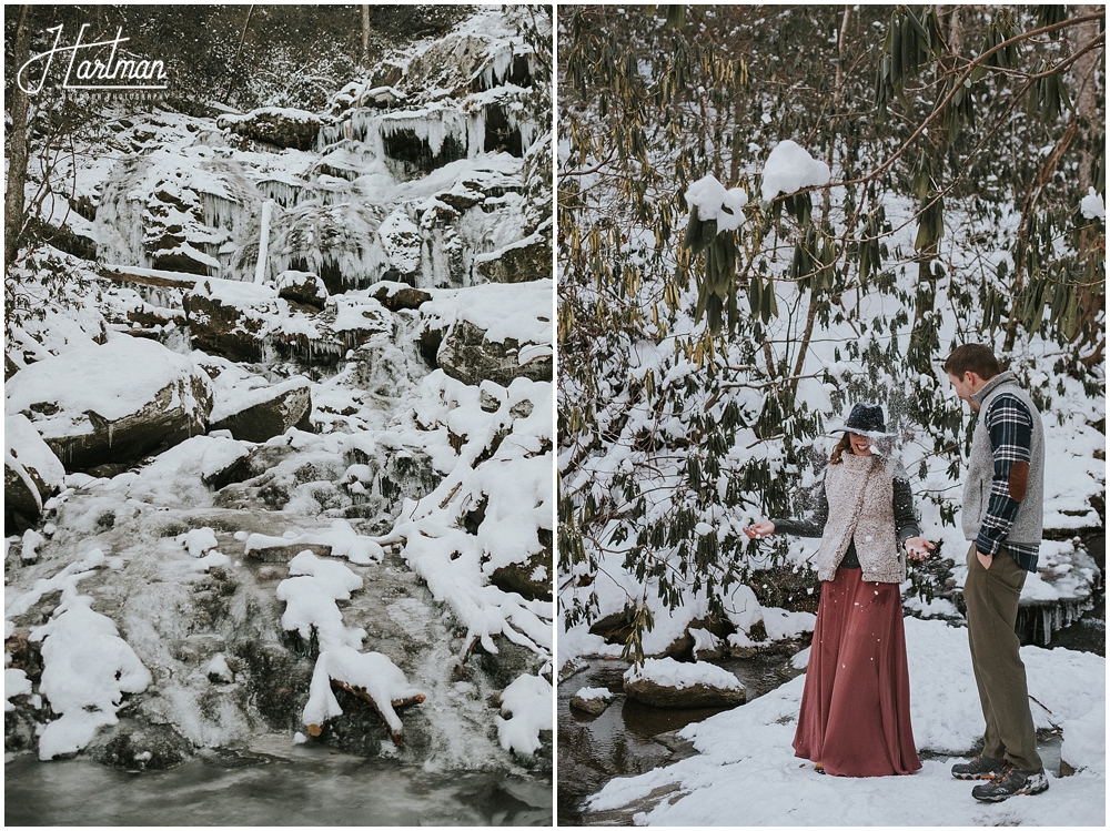 Winter elopement in snow 