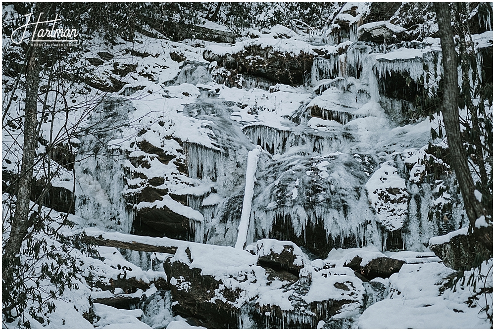 Frozen waterfall asheville nc