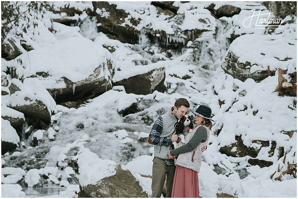 Outdoor wedding in snow