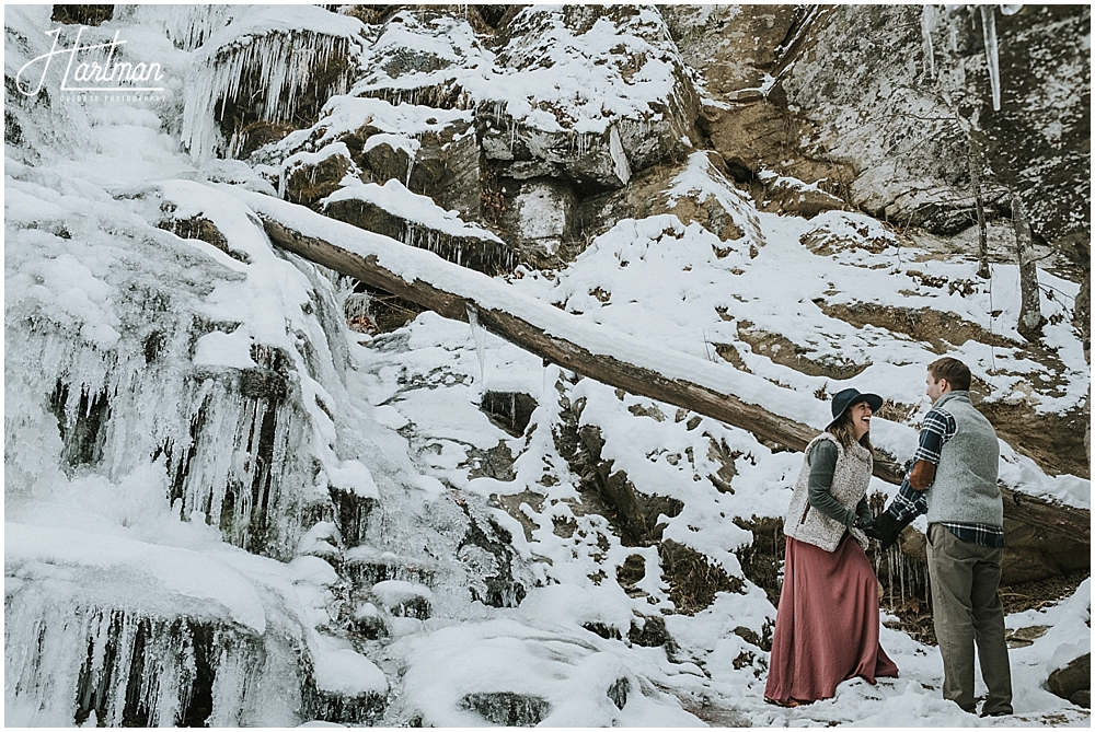 Asheville waterfall engagement session