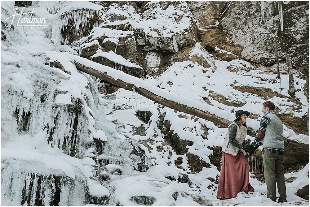 Asheville waterfall engagement session 