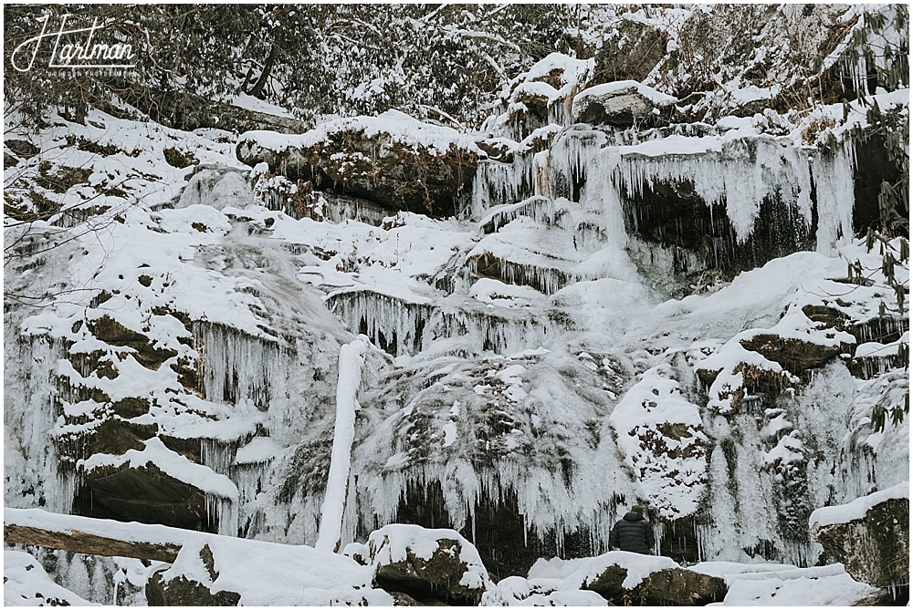 north carolina frozen waterfall