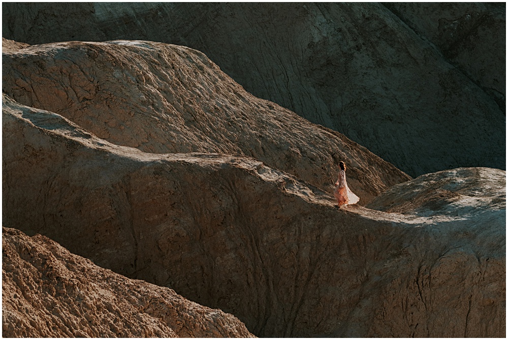 Bride in Death Valley Zabriskie Point 