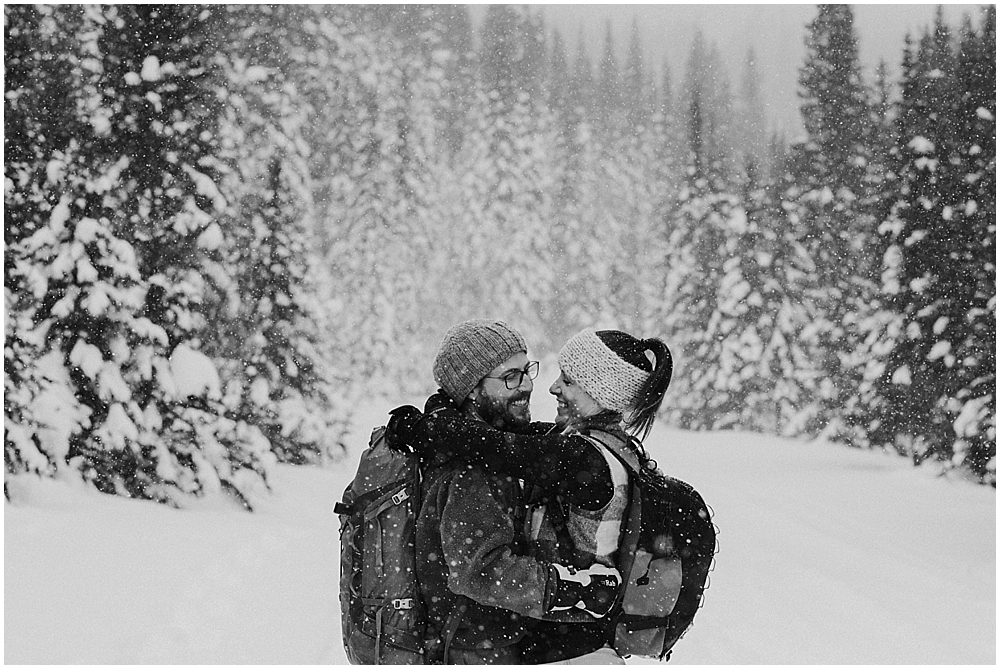 Colorado Engagement session in snow
